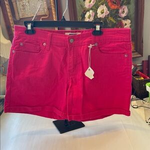 Levi’s Women’s Size 14 Fuchsia Denim Shorts – Mid-Rise  Feminine Barbiecore NWT